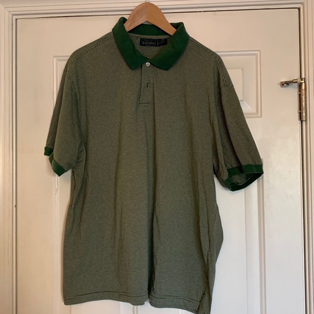 Basic Edition green stripe shirt.